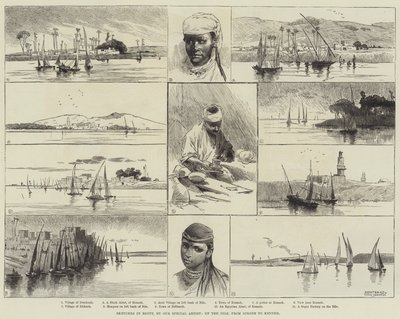 Esquisses en Égypte, sur le Nil, de Girgeh à Kenneh - Charles Auguste Loye